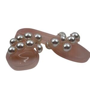 Chinese Laundry Blush Baby Pink Semi See Through Pearl Detail Sandals Women's 7